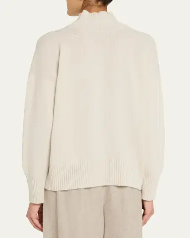 Eskandar Cashmere Small Long Sleeve High Neck Sweater - Mid Length | Thumbnail 3 Eskandar Cashmere Small Long Sleeve High Neck Sweater - Mid Length | Thumbnail 3
