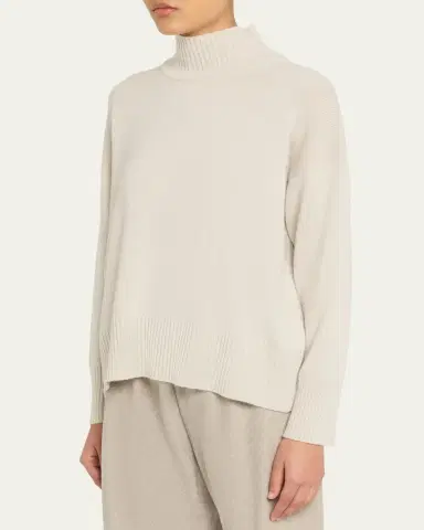 Eskandar Cashmere Small Long Sleeve High Neck Sweater - Mid Length | Thumbnail 4 Eskandar Cashmere Small Long Sleeve High Neck Sweater - Mid Length | Thumbnail 4