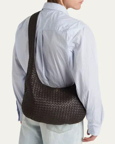 Bottega Veneta Men's Small Veneto Intrecciato Leather Shoulder Bag | Thumbnail 2 Bottega Veneta Men's Small Veneto Intrecciato Leather Shoulder Bag | Thumbnail 2
