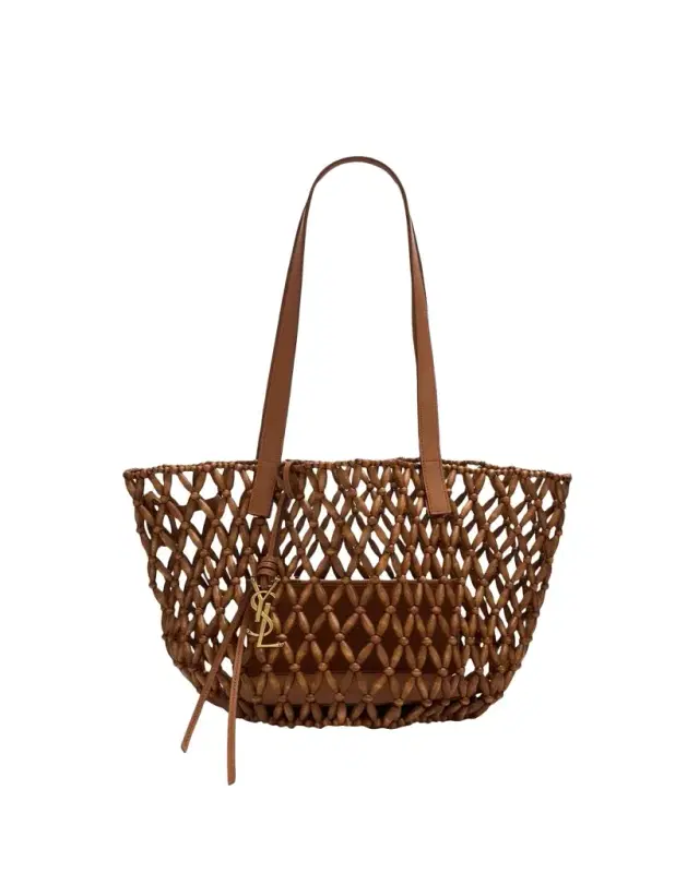 Saint Laurent Panier Small Open-Work Bead Shoulder Bag