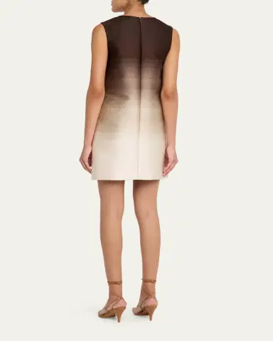 Oscar de la Renta Degrade Cyclamen Jacquard Sleeveless Mini Dress | Thumbnail 3