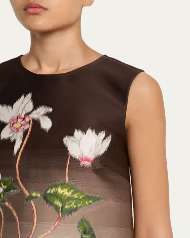 Oscar de la Renta Degrade Cyclamen Jacquard Sleeveless Mini Dress | Thumbnail 5