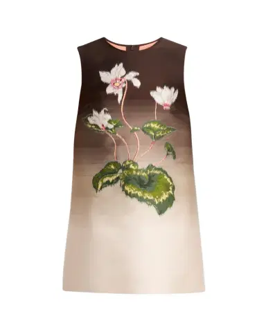 Oscar de la Renta Degrade Cyclamen Jacquard Sleeveless Mini Dress | Thumbnail 1