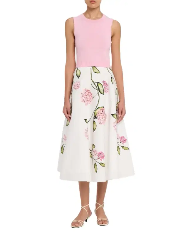 Porcelain Flower Cotton Poplin Midi Skirt Porcelain Flower Cotton Poplin Midi Skirt