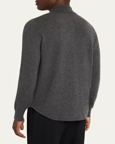 Dries Van Noten Men's Monaco Cashmere Knit Pocket Button-Down Shirt | Thumbnail 3 Dries Van Noten Men's Monaco Cashmere Knit Pocket Button-Down Shirt | Thumbnail 3