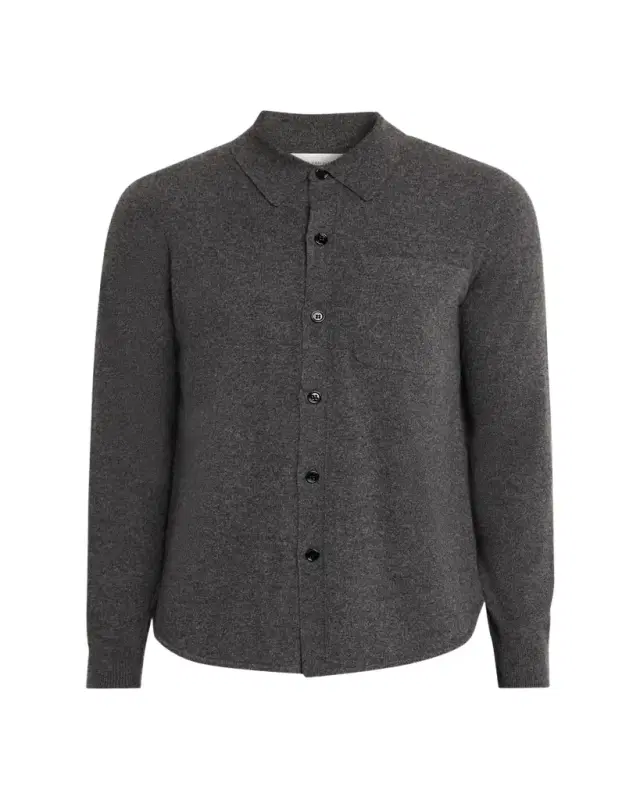Dries Van Noten Men's Monaco Cashmere Knit Pocket Button-Down Shirt