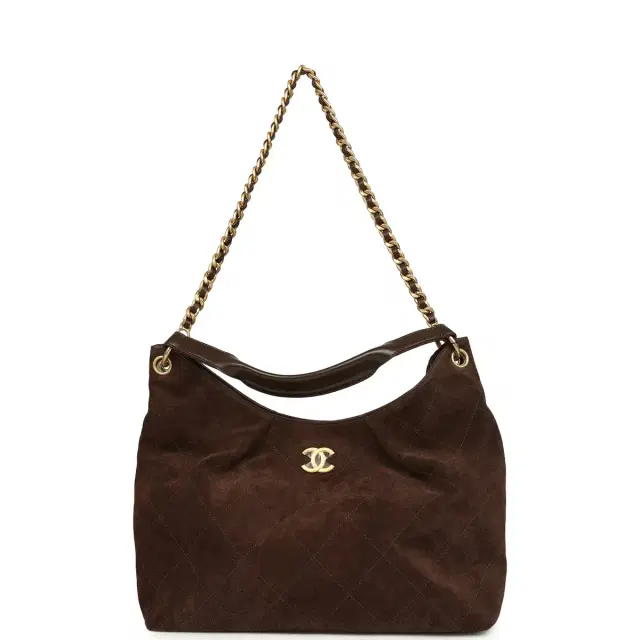 Chanel Maxi Hobo Bag Dark Brown Suede Antique Gold Hardware Chanel Maxi Hobo Bag Dark Brown Suede Antique Gold Hardware