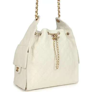 Chanel Chanel Medium 25 Hobo Bag White Caviar Antique Gold Hardware | Thumbnail 2
