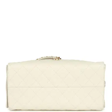 Chanel Chanel Medium 25 Hobo Bag White Caviar Antique Gold Hardware | Thumbnail 7