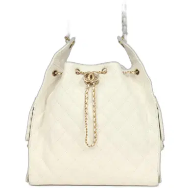 Chanel Chanel Medium 25 Hobo Bag White Caviar Antique Gold Hardware | Thumbnail 1