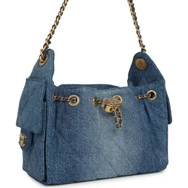 Chanel Chanel Mini 25 Hobo Bag Blue Washed Denim Antique Gold Hardware | Thumbnail 2 Chanel Chanel Mini 25 Hobo Bag Blue Washed Denim Antique Gold Hardware | Thumbnail 2