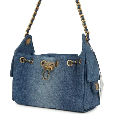 Chanel Chanel Mini 25 Hobo Bag Blue Washed Denim Antique Gold Hardware | Thumbnail 3 Chanel Chanel Mini 25 Hobo Bag Blue Washed Denim Antique Gold Hardware | Thumbnail 3