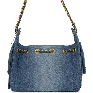 Chanel Chanel Mini 25 Hobo Bag Blue Washed Denim Antique Gold Hardware | Thumbnail 5 Chanel Chanel Mini 25 Hobo Bag Blue Washed Denim Antique Gold Hardware | Thumbnail 5