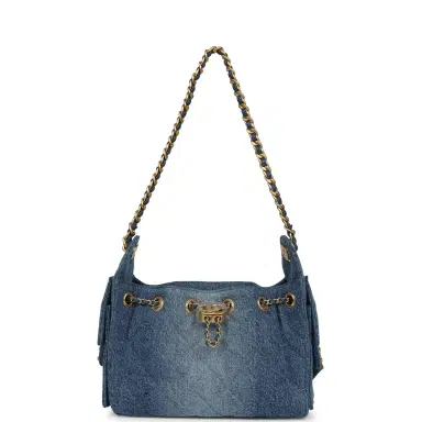 Chanel Chanel Mini 25 Hobo Bag Blue Washed Denim Antique Gold Hardware | Thumbnail 6 Chanel Chanel Mini 25 Hobo Bag Blue Washed Denim Antique Gold Hardware | Thumbnail 6