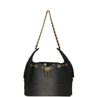 Chanel Chanel Small 25 Hobo Bag Black Washed Denim Antique Gold Hardware | Thumbnail 7 Chanel Chanel Small 25 Hobo Bag Black Washed Denim Antique Gold Hardware | Thumbnail 7