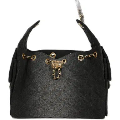 Chanel Chanel Small 25 Hobo Bag Black Washed Denim Antique Gold Hardware | Thumbnail 1 Chanel Chanel Small 25 Hobo Bag Black Washed Denim Antique Gold Hardware | Thumbnail 1
