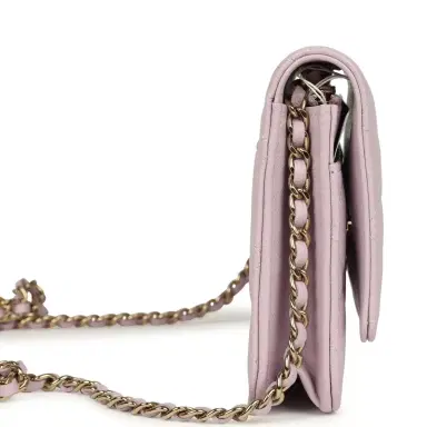 Chanel Chanel Wallet On Chain WOC Lilac Shiny Caviar Light Gold Hardware | Thumbnail 3 Chanel Chanel Wallet On Chain WOC Lilac Shiny Caviar Light Gold Hardware | Thumbnail 3
