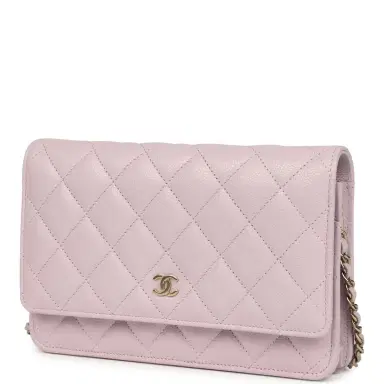 Chanel Chanel Wallet On Chain WOC Lilac Shiny Caviar Light Gold Hardware | Thumbnail 5 Chanel Chanel Wallet On Chain WOC Lilac Shiny Caviar Light Gold Hardware | Thumbnail 5