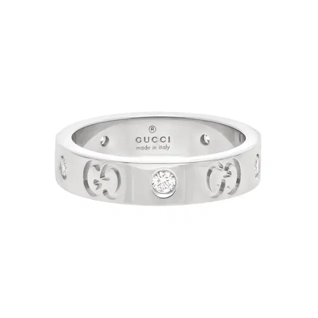 Gucci Gucci Icon 18K White Gold Diamond Thin Band Ring YBC100881001009 - by The Solist