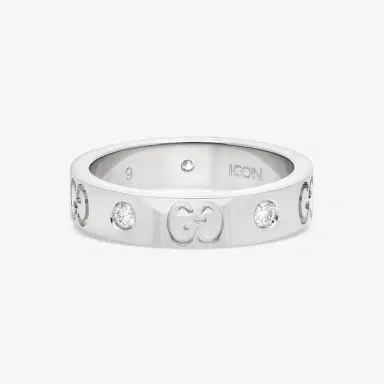 Gucci Gucci Icon 18K White Gold Diamond Thin Band Ring YBC100881001009 - by The Solist | Thumbnail 3