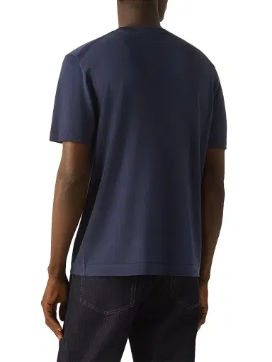 Zegna Men's 15milmil15 Wool T-Shirt - Dark Indigo Blue - Size 46 | Thumbnail 3