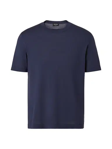 Zegna Men's 15milmil15 Wool T-Shirt - Dark Indigo Blue - Size 46 | Thumbnail 1