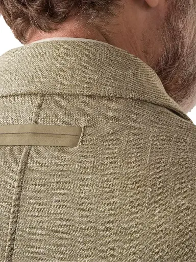 ZEGNA Men's Crossover Linen Wool and Silk Blend Overshirt - Olive Green | Thumbnail 5