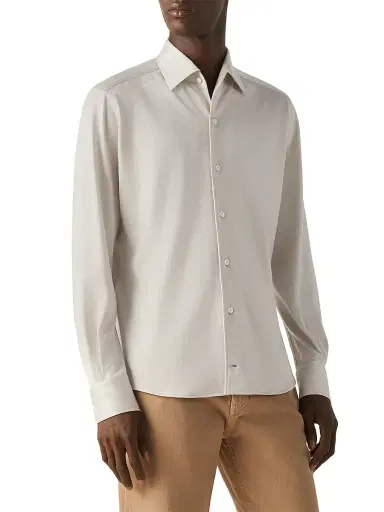 Zegna Men's Silk, Linen and Cotton Shirt | Thumbnail 2 Zegna Men's Silk, Linen and Cotton Shirt | Thumbnail 2