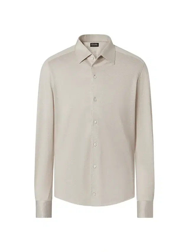 ZEGNA Men's Silk, Linen and Cotton Shirt - Light Taupe