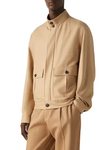 Zegna Men's Oasi Cashmere Elements Blouson Jacket - Beige - Size 44 | Thumbnail 2 Zegna Men's Oasi Cashmere Elements Blouson Jacket - Beige - Size 44 | Thumbnail 2