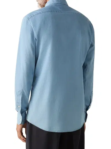 Zegna Men's Cotton Shirt - Light Blue - Size XXXL | Thumbnail 3