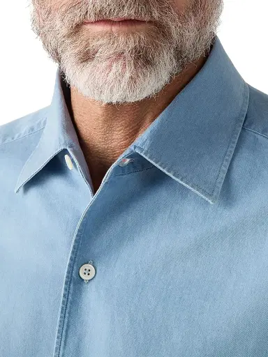 Zegna Men's Cotton Shirt - Light Blue - Size XXXL | Thumbnail 4