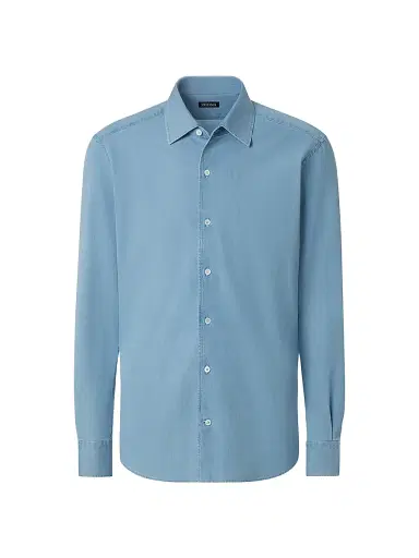 Zegna Men's Cotton Shirt - Light Blue - Size XXXL | Thumbnail 1