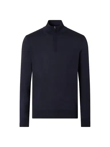 Zegna Men's Cashseta Zip Mockneck Sweater - Navy Blue - Size 50 | Thumbnail 1 Zegna Men's Cashseta Zip Mockneck Sweater - Navy Blue - Size 50 | Thumbnail 1