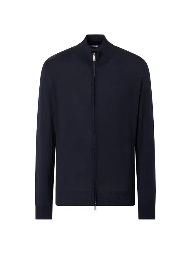 ZEGNA Men's 15milmil15 Wool Full Zip Cardigan - Navy Blue