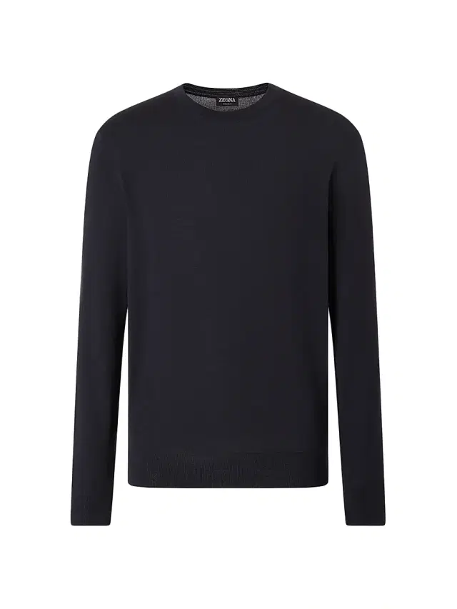 ZEGNA Men's 15milmil15 Wool Crewneck Sweater - Black