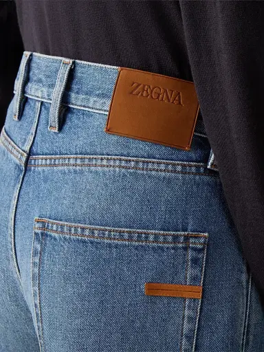 Zegna Men's Bleached Cotton Roccia Jeans | Thumbnail 5 Zegna Men's Bleached Cotton Roccia Jeans | Thumbnail 5