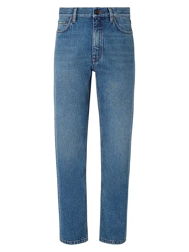 Men's Bleached Cotton Roccia Jeans - Light Blue