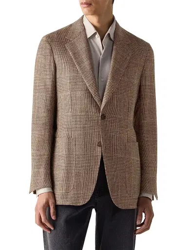 Zegna Men's Silk-Linen Blend Jacket - Beige - Size 48 | Thumbnail 1