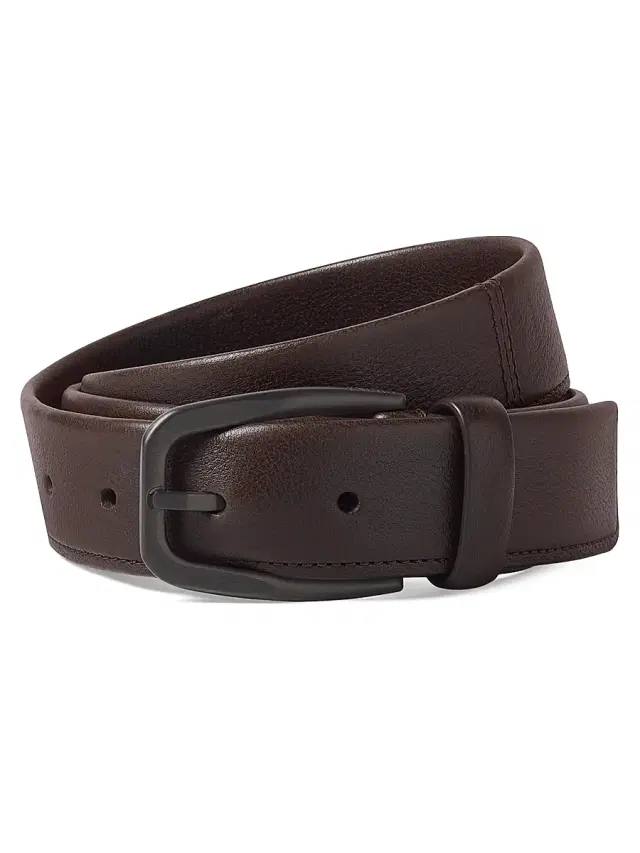 Men's Leather Belt - Dark Brown