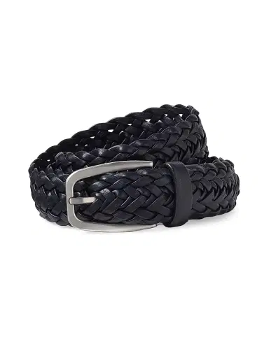 Zegna Men's Leather Belt - Dark Blue - Size 44 | Thumbnail 1 Zegna Men's Leather Belt - Dark Blue - Size 44 | Thumbnail 1