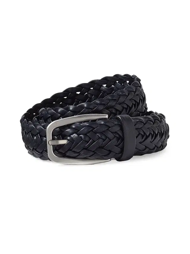 ZEGNA Men's Leather Belt - Dark Blue