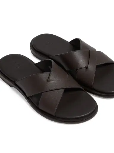 Zegna Men's Leather Sandals - Dark Brown - Size 10.5 | Thumbnail 4