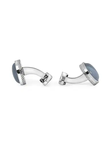 Tateossian Men's Blue Lace Agate & Titanium Cufflinks - Blue | Thumbnail 2 Tateossian Men's Blue Lace Agate & Titanium Cufflinks - Blue | Thumbnail 2