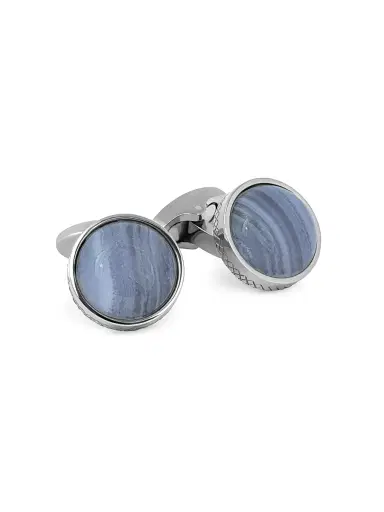 Tateossian Men's Blue Lace Agate & Titanium Cufflinks - Blue | Thumbnail 1 Tateossian Men's Blue Lace Agate & Titanium Cufflinks - Blue | Thumbnail 1