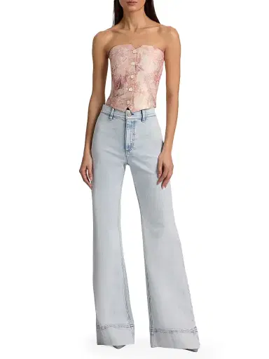 ALICE + OLIVIA Women's Kelcey Strapless Bustier Top - English Rose Toile | Thumbnail 2