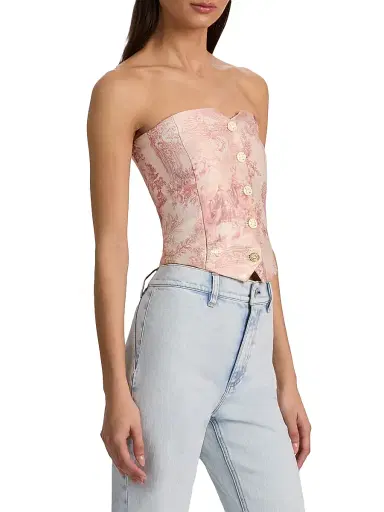 ALICE + OLIVIA Women's Kelcey Strapless Bustier Top - English Rose Toile | Thumbnail 4