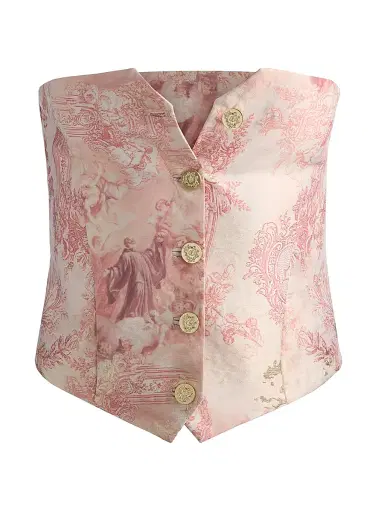 ALICE + OLIVIA Women's Kelcey Strapless Bustier Top - English Rose Toile | Thumbnail 1