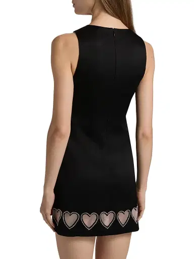 ALICE + OLIVIA Women's Cade Crystal Heart Cut-Out Minidress - Black | Thumbnail 5
