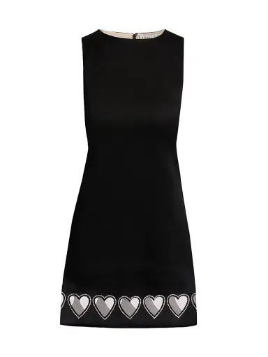 ALICE + OLIVIA Women's Cade Crystal Heart Cut-Out Minidress - Black | Thumbnail 1